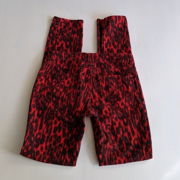 New York & Company Red Leopard Skinny Pants - Size 2 - Picture 3 of 5